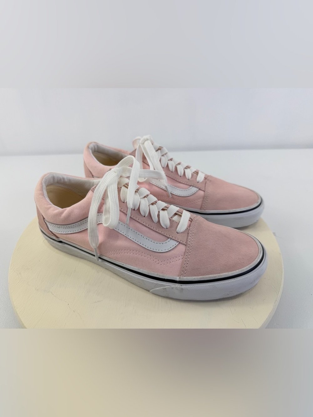 Vans Women’s Pink Canvas Ward Low-Top Sneakers Skate Shoes White Stripe Sz‎ 10.5 - Picture 3 of 12